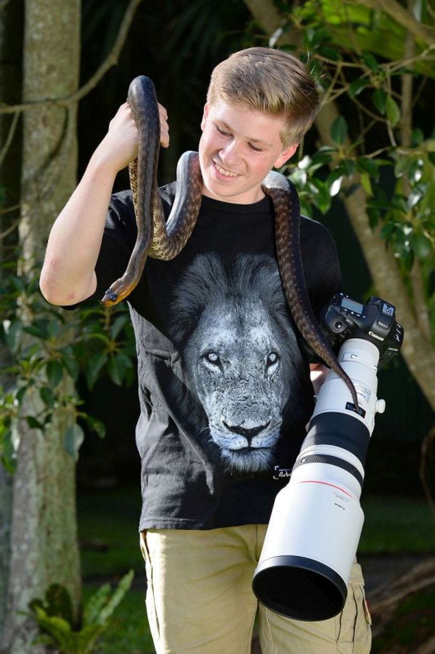 Robert Irwin Lion Face T-Shirt Black Adult